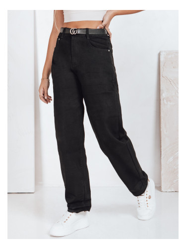 Дамски широки черни дънки Dstreet