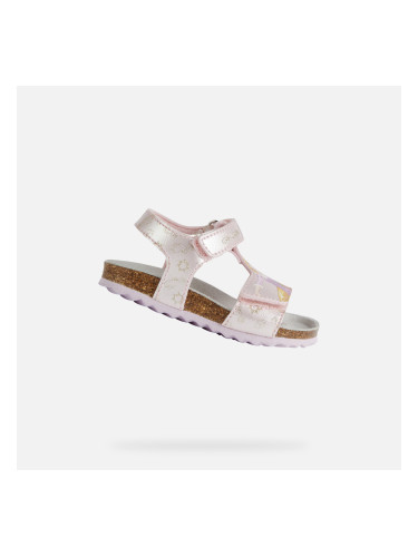 Light Pink Girls Sandals Geox Chalki - Girls