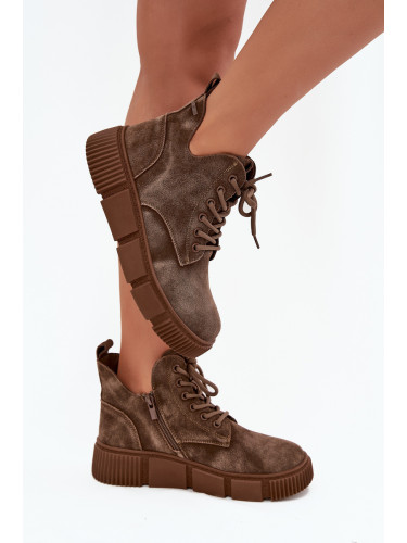 BIG STAR SHOES Заменени ниски дамски боти на платформа Big Star