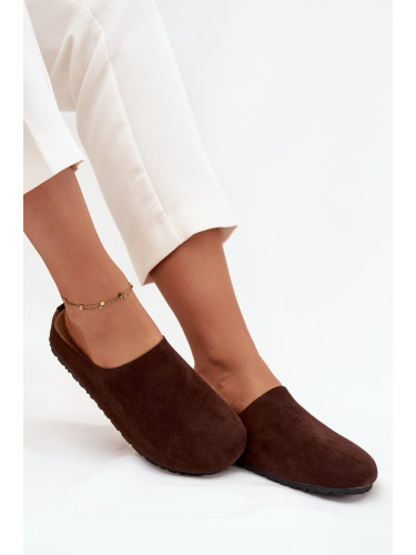 Boto Дамски чехли платформи шоколадови Силвиан