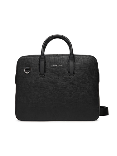 Чанта за лаптоп Tommy Hilfiger Th Business Leather Computer Bag AM0AM13642 Черен
