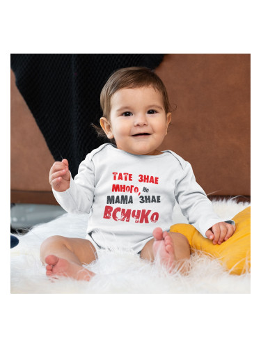 Бебешко боди - Тати знае много , но Мама знае всичко