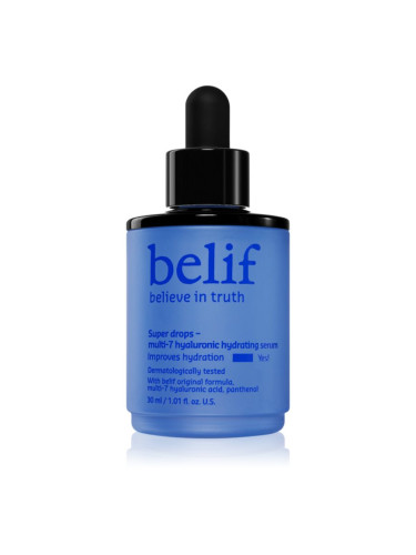 belif Super Drops Multi-7 Hyaluronic Hydrating Serum дълбоко подхранващ и хидратиращ серум със стягащ ефект 30 мл.