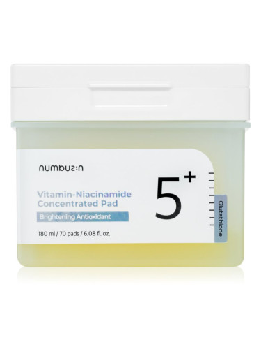 Numbuzin No. 5 Glutathione Vitamin Concentrated Toner Pad тонизиращи възглавнички за освежаване и хидратация 70 бр.