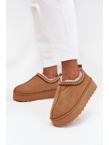 Boto Ниските дамски зимни обувки с бродерия на платформа Камел Талиах