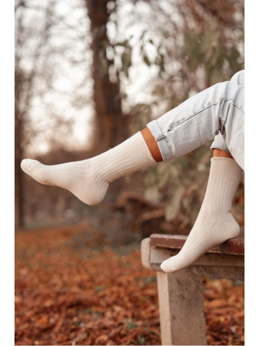 Milena Дамски вълнени чорапи Екру