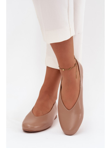 Boto Дамски балерини от еко кожа на равна подметка бежови Olyssia