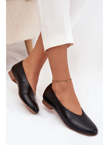 Boto Дамски балерини от еко кожа с нисък ток Черни Olyssia