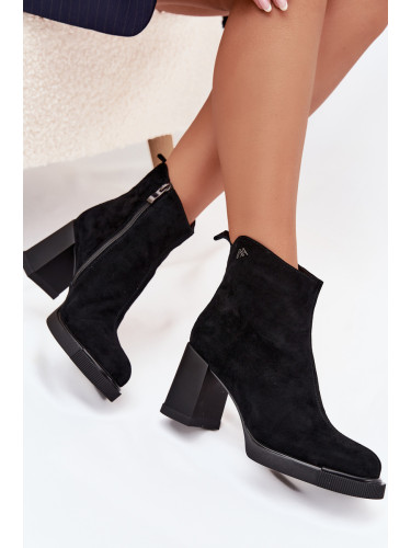 Кожени дамски боти от велур Vinceza