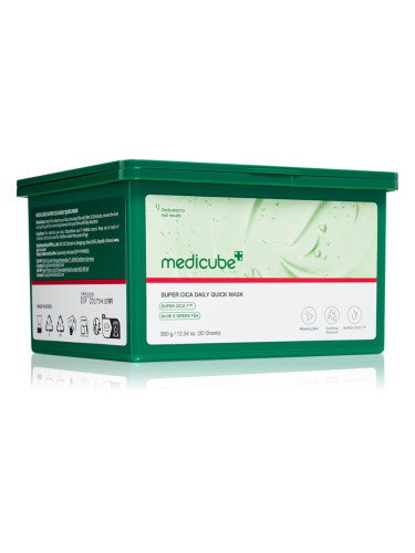 Medicube Super Cica Daily Quick Mask успокояваща платнена маска с подхранващ ефект 30 бр.