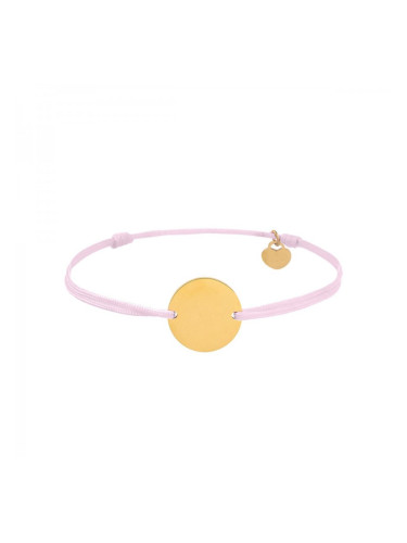 Дамска гривна с розов конец и златиста плочка Bellita