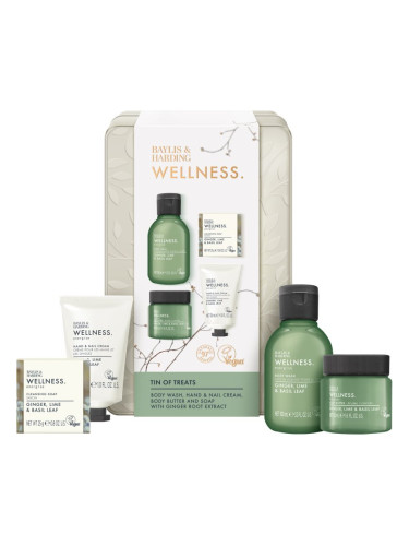 Baylis & Harding Wellness. Energise подаръчен комплект за тяло Ginger, Lime & Basil Leaf
