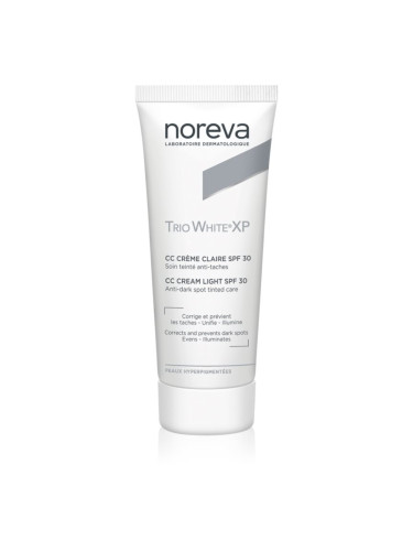 Noreva Trio White XP CC Cream Light SPF 30 CC крем за уеднаквяване тена на лицето SPF 30 40 мл.