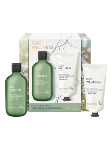 Baylis & Harding Wellness. Energise подаръчен комплект за тяло Ginger, Lime & Basil Leaf