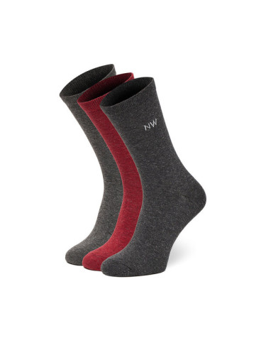 Nine West Дълги чорапи CEO_AS_NW_05_W_AW25 (3 PACK) Сив