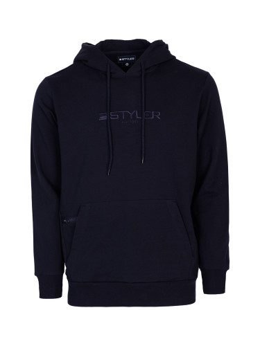 Суитшърт в тъмно синьо с бродерия