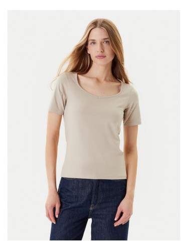 United Colors Of Benetton Тишърт 3FJHD401P Бежов Slim Fit