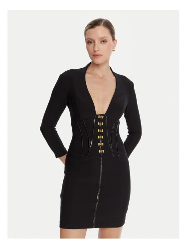 Elisabetta Franchi Коктейлна рокля AB-797-57E2-V590 Черен Slim Fit