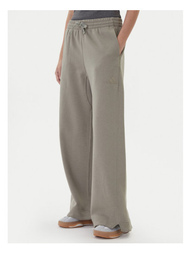 adidas Долнище анцуг ALL SZN Fleece JY5014 Бежов Wide Leg
