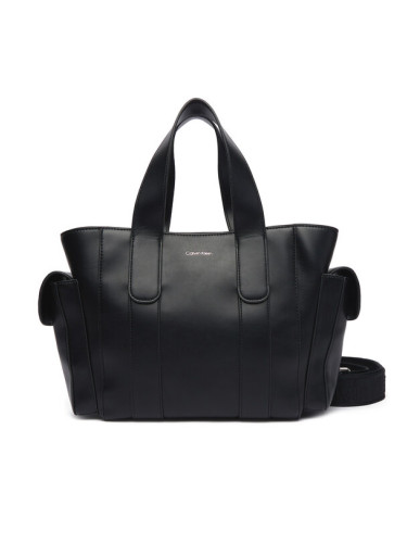 Calvin Klein Дамска чанта Webbing Strap Small Tote LV04F3290G Черен