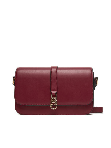 Tommy Hilfiger Дамска чанта Th Libre Flap Crossover AW0AW17723 Бордо