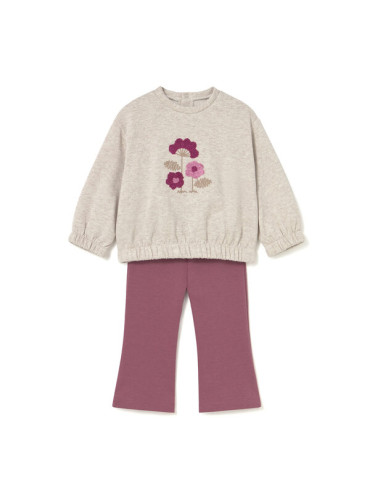 Mayoral Комплект суитшърт и клин 2740 Бежов Regular Fit