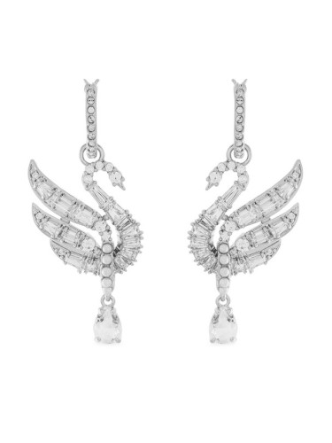 Swarovski Обици Swan 5723388 Сребрист