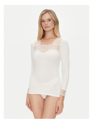 Ysabel Mora Тениска на пижама 19049 Екрю Slim Fit