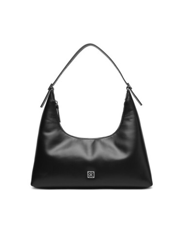 Calvin Klein Дамска чанта Emblem Hw Lthr Shoulder Bag LV04F3262G Черен