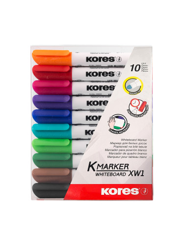 Борд маркер Kores XW1 объл 10 цвята
