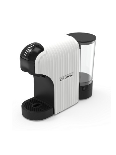 Еспресо машина 7в1 Crown CCM-1531W, 1400 W, 20 bar, 0.9 л, 7 адаптера, LED индикатори, Контрол дължината на кафето, Бял/черен