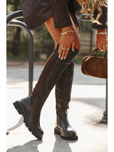 Boto Плъзгащи се дамски боти от еко кожа шоколадови Sylvina