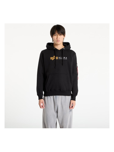 Суитшърт Alpha Industries Alpha Label Hoodie Black L
