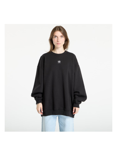 Суитшърт adidas Essentials Fleece Long Oversized Crew Sweatshirt Black S