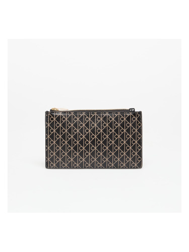 Портфейл Calvin Klein Emblem Aop Top Zip Cardholder Black Universal