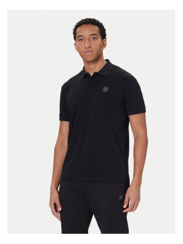 BOSS Тениска с яка и копчета Future 50543891 Черен Regular Fit