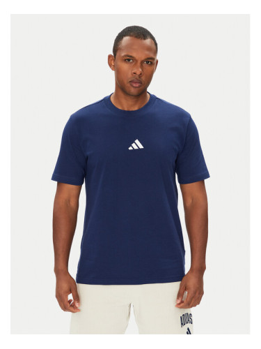 adidas Тишърт Essentials Small Logo JF1093 Тъмносин Regular Fit