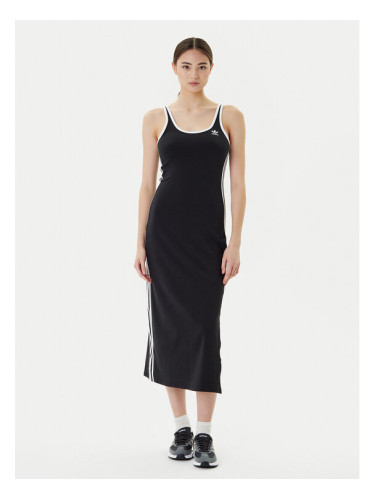 adidas Ежедневна рокля adicolor 3-Stripes JD4619 Черен Slim Fit