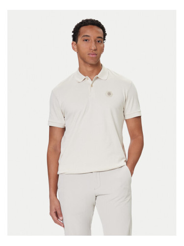 BOSS Тениска с яка и копчета Future 50543891 Екрю Regular Fit