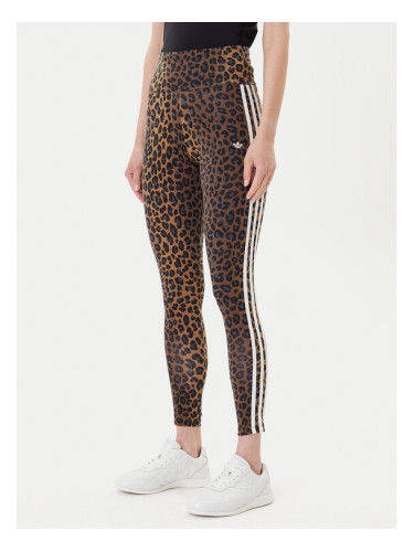 adidas Клин Leopard 3-Stripes JW7308 Кафяв Slim Fit