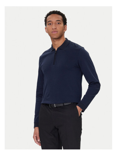 BOSS Тениска с яка и копчета H-Peduzzi 06 50549583 Тъмносин Regular Fit