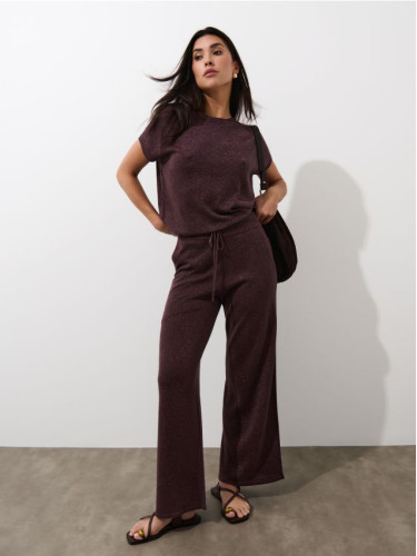 Mohito - Блуза с акцент металическа нишка - кафяво