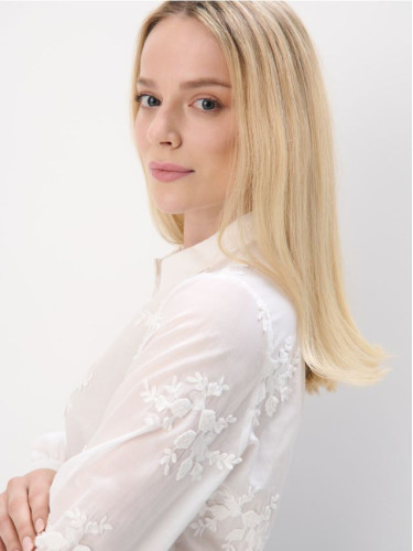 Mohito - Риза с високо съдържание на памук - бяло