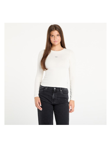 Тениска Guess Jeans Ls Cn Embro Slim White L