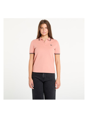 Тениска FRED PERRY Twin Tipped Shirt Blossom Pink/ Anchor Grey/ Black 40