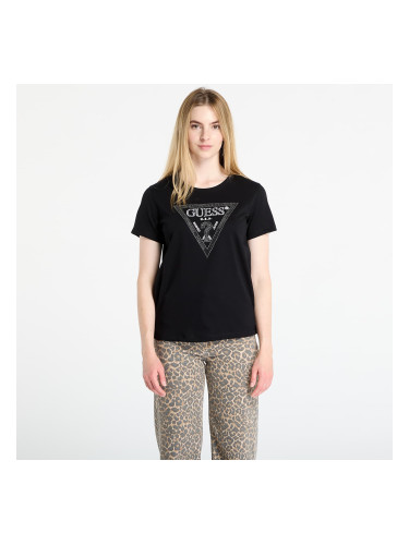 Тениска GUESS Ss Cn Krystal Triangle Tee Black M