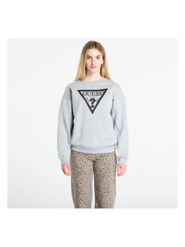 Суитшърт GUESS Ls Triangle Glitter Sweatshirt Grey M