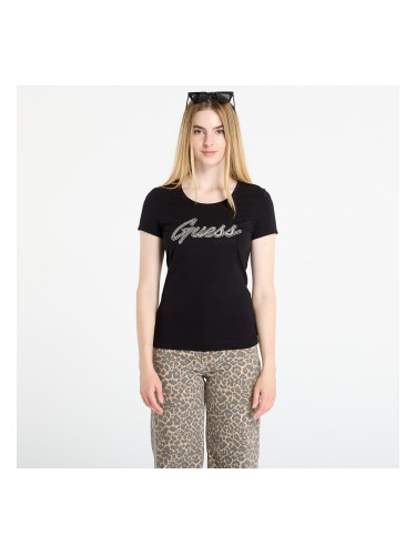 Тениска GUESS Ss Logo Hot Fix Tee Black L