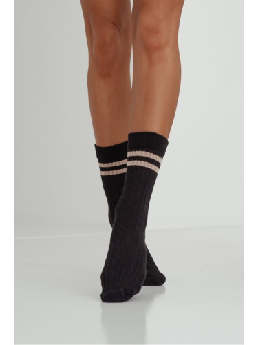 Milena Дамски чорапи с плитки и черни ленти