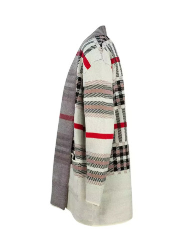 Pri WARM Sweater. Checkered cardigan overlay